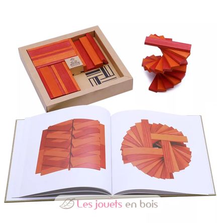 Caja de 40 cartones rojos y naranjas con libro de arte KARLRP22-4356 Kapla 4