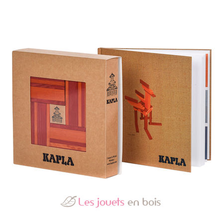 Caja de 40 cartones rojos y naranjas con libro de arte KARLRP22-4356 Kapla 2