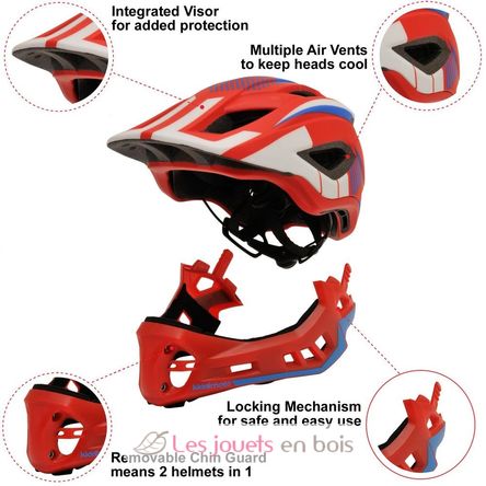 Casco integral rojo S KMHFF03S Kiddimoto 2