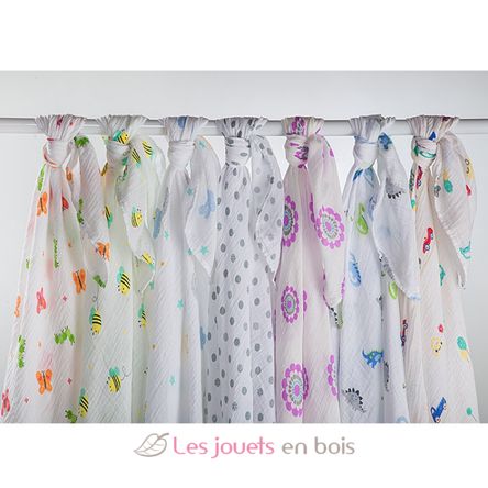 Pañales de muselina - Rayures grises LLJ-121-000-023 Lulujo 6