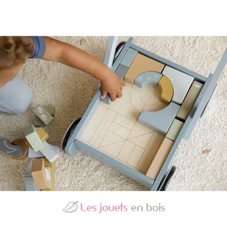 Carrito andador de madera con bloques Océano LD7021 Little Dutch 2