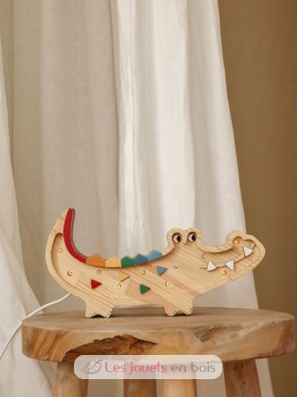 Pequeña Lámpara Cocodrilo madera natural LL071-000 Little Lights 5