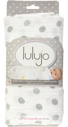 Pañal de muselina - Pois gris LLJ-121-000-018 Lulujo 2