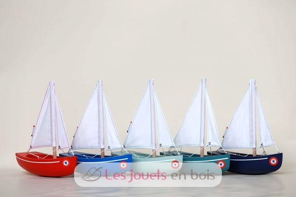 Barco Sloop azul marino 21cm TI-N202-SLOOP-BLEU-MARINE Maison Tirot 3