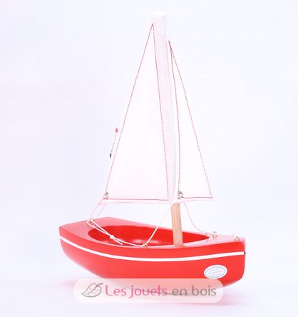 Barco The Sloop rojo 21cm TI-N202-SLOOP-ROUGE Maison Tirot 3