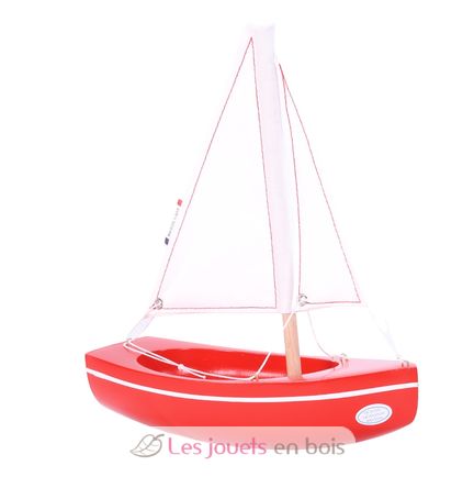 Barco The Sloop rojo 21cm TI-N202-SLOOP-ROUGE Maison Tirot 1