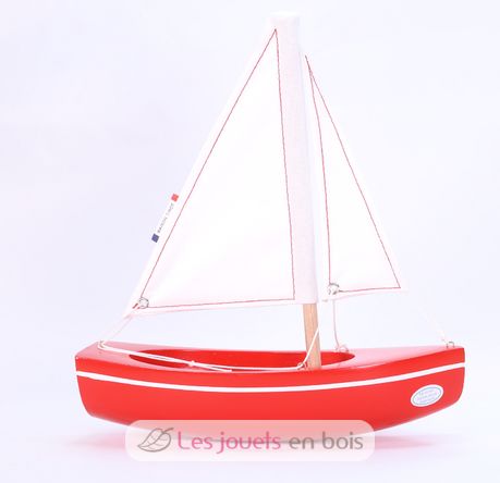 Barco The Sloop rojo 21cm TI-N202-SLOOP-ROUGE Maison Tirot 2