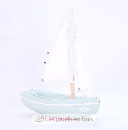 Barco Sloop verde agua 21cm TI-N202-SLOOP-VERT-EAU Maison Tirot 4