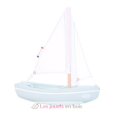 Barco Sloop verde agua 21cm TI-N202-SLOOP-VERT-EAU Maison Tirot 1