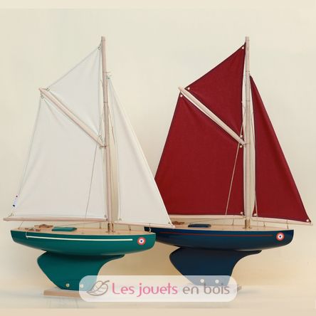Velero Saint Germain II verde 40cm TI-ST-GERMAIN-VERT-ANGLAIS-40 Maison Tirot 3