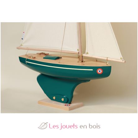 Velero Saint Germain II verde 40cm TI-ST-GERMAIN-VERT-ANGLAIS-40 Maison Tirot 2