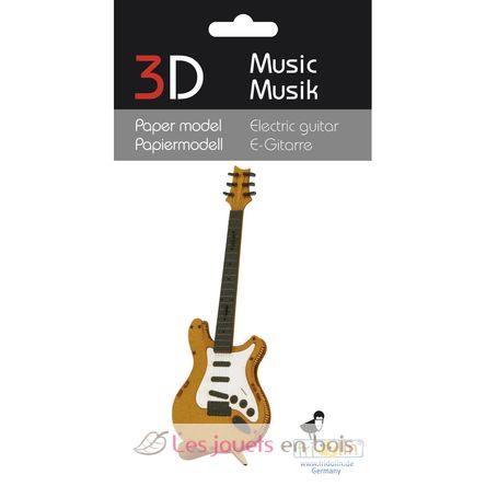 Modelo 3D de papel guitarra eléctrica FRI-11574 Fridolin 2
