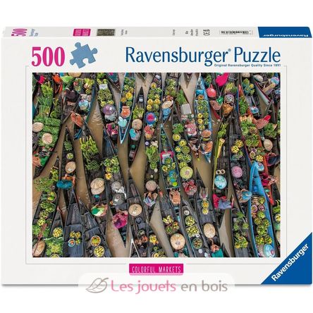 Puzzle Mercado flotante en Indonesia 500 piezas RAV12001813 Ravensburger 6