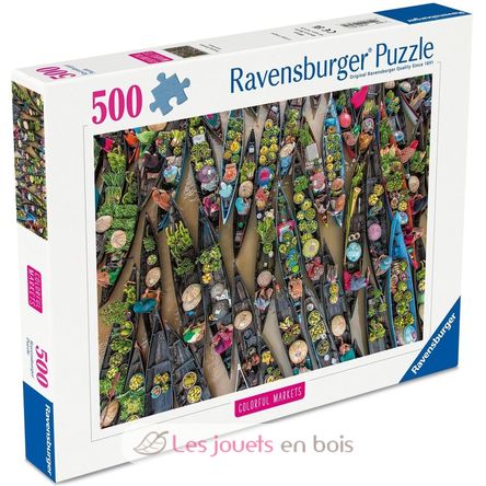 Puzzle Mercado flotante en Indonesia 500 piezas RAV12001813 Ravensburger 1