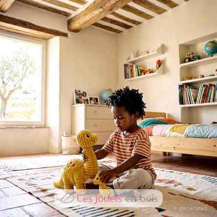 Mamá diplodocus de peluche y su bebé DE76300 Les Déglingos 2