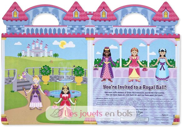 Cuaderno de pegatinas en relieve reposicionables princesas MD-19100 Melissa & Doug 3