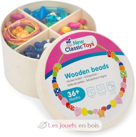 Caja de 600 perlas de madera NCT10571 New Classic Toys 4
