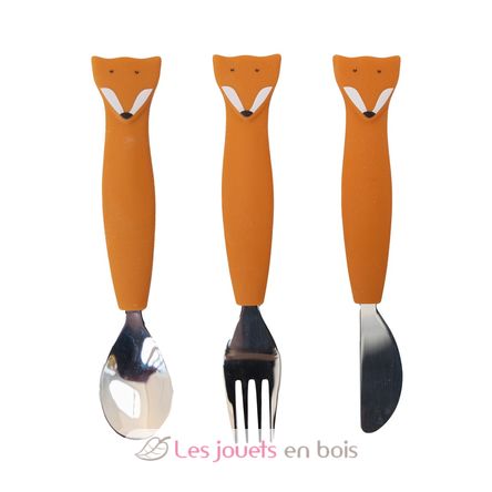 Cubiertos de 3 piezas en silicona Mr Fox TX-96-448 Trixie 1