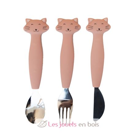 Cubiertos de 3 piezas en silicona Mrs Cat TX-96-454 Trixie 1