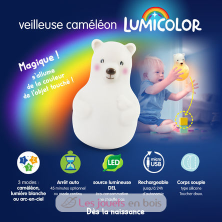 Luz nocturna del oso Lumicolor PBB-LCS01-BEAR Pabobo 5