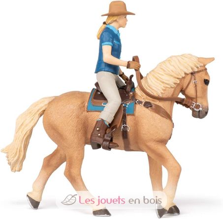 Figura del caballo occidental y su jinete PA-51566 Papo 1