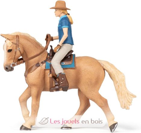 Figura del caballo occidental y su jinete PA-51566 Papo 4