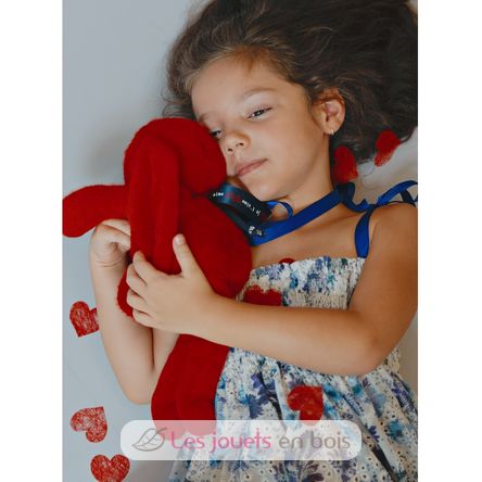 Peluche Conejo Méloé 37 cm - Rojo pasión MA0239 Maïlou Tradition 5