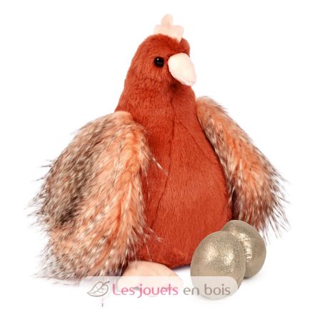Peluche gallina con huevos dorados 28 cm HO3447 Histoire d'Ours 1