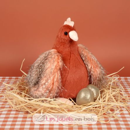 Peluche gallina con huevos dorados 28 cm HO3447 Histoire d'Ours 5