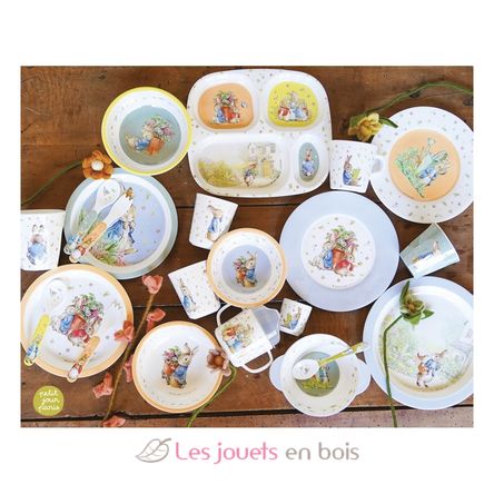 Bol con ventosa y cuchara Peter Rabbit albaricoque SJ-BP702T Petit Jour 4