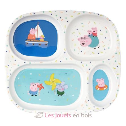 Plato bandeja con 4 compartimentos Peppa Pig PJ-PI935T Petit Jour 1