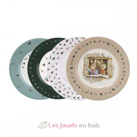 4 Platos Peter Rabbit Navidad 20 cm PJ-BP920NAS Petit Jour 2