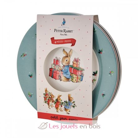 4 Platos Peter Rabbit Navidad 20 cm PJ-BP920NAS Petit Jour 1