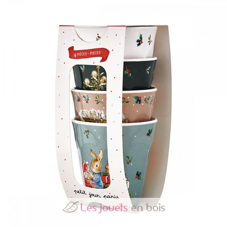4 Vasos Peter Rabbit Navidad PJ-BP711NAS Petit Jour 1