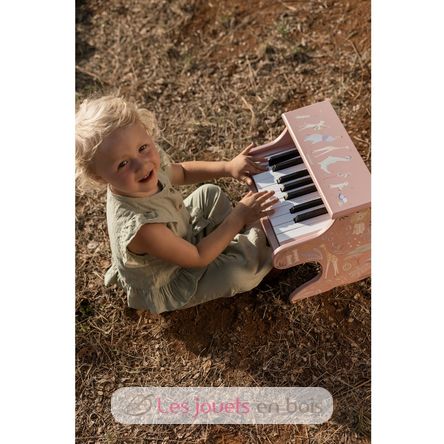 Piano de madera rosa Safari Friends LD7477 Little Dutch 5