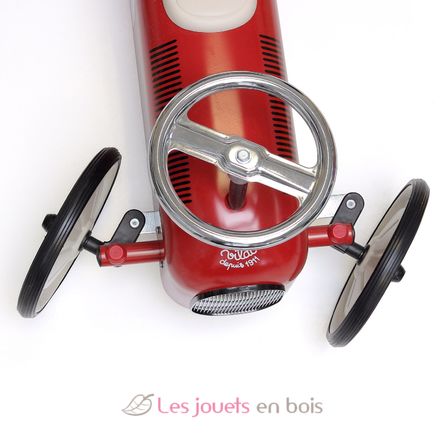 Coche de carreras correpasillos de metal rojo y crema V1049S Vilac 4