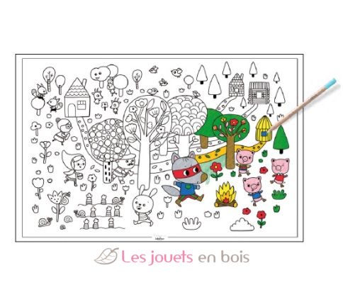 Cartel para colorear P'tit Loup LTPOS-PSB01 Label'Tour Créations 2