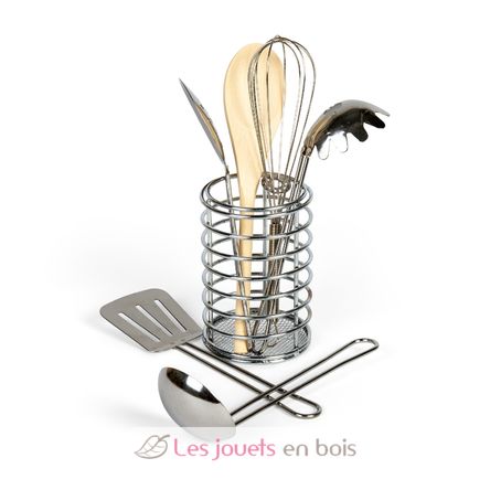 Utensilios de cocina de metal y madera BJ37041 Bigjigs Toys 1