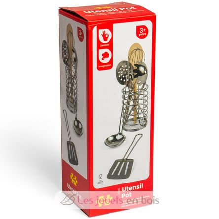 Utensilios de cocina de metal y madera BJ37041 Bigjigs Toys 4