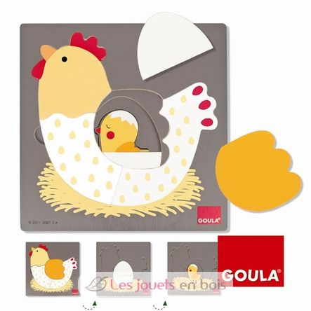 Puzzle huevo de gallina pollito GO53027-4036 Goula 2
