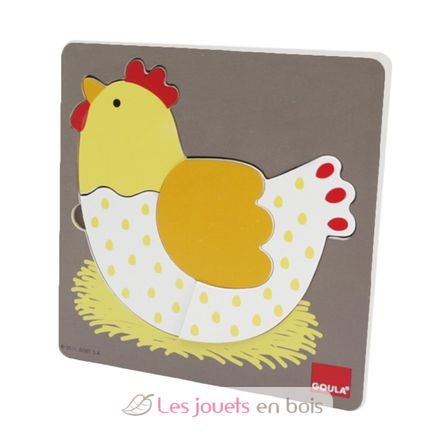 Puzzle huevo de gallina pollito GO53027-4036 Goula 3