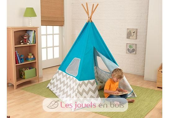 Tipi - turquesa con chevron gris y blanco KI00223-4337 Kidkraft 4