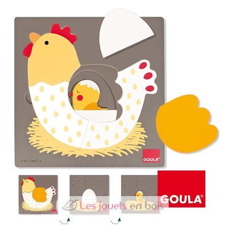 Puzzle huevo de gallina pollito GO53027-4036 Goula 1