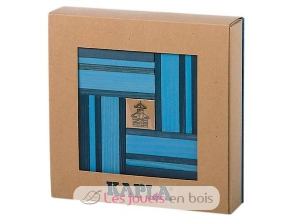 Caja de 40 cartones azul claro y oscuro con libro KABLBP21-4357 Kapla 1