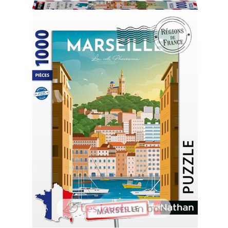 Puzzle Cartel de Marsella 1000 piezas NA12002003 Nathan 1