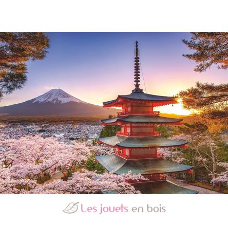 Puzzle Cerezos en flor del Monte Fuji 1000 piezas RAV12000582 Ravensburger 2