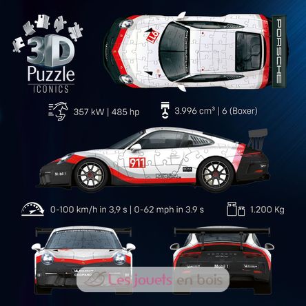 Puzzle 3D Porsche 911 GT3 Cup 108 piezas RAV12008039 Ravensburger 7