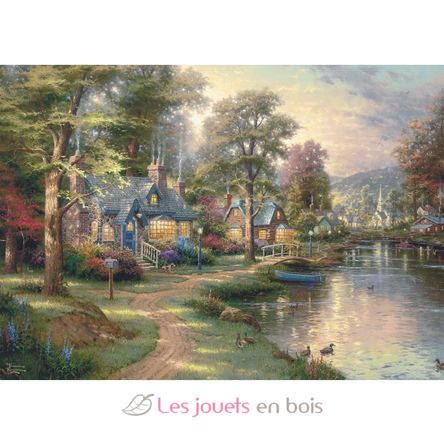 Puzzle de madera Pueblo a orillas del lago 1000 pzs S-59800 Schmidt Spiele 1