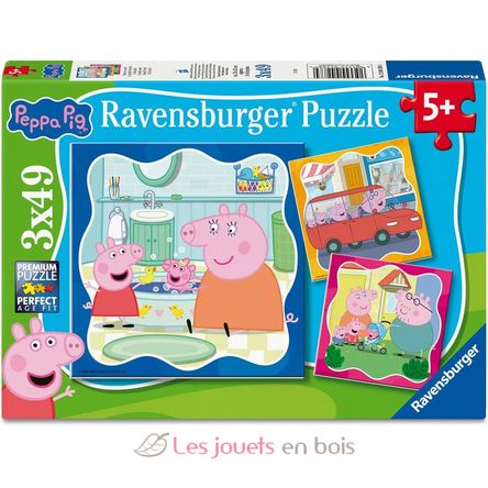 Puzzle Peppa Pig En familia 3x49 pcs RAV12004288 Ravensburger 1
