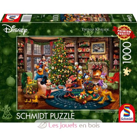 Puzzle Mickey y Minnie decorando el árbol 1000 pzs S-58047 Schmidt Spiele 1